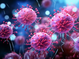 Fototapeta premium 3D illustration showing corona virus, MERS virus, Middle-East Respiratory Syndrome