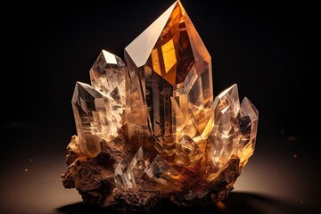 Smokey quartz from Grimsel, Berner Oberland, Switzerland. : Generative AI