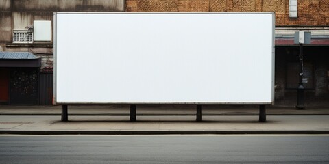 blank street advertising billboard stuck on brick wall : Generative AI
