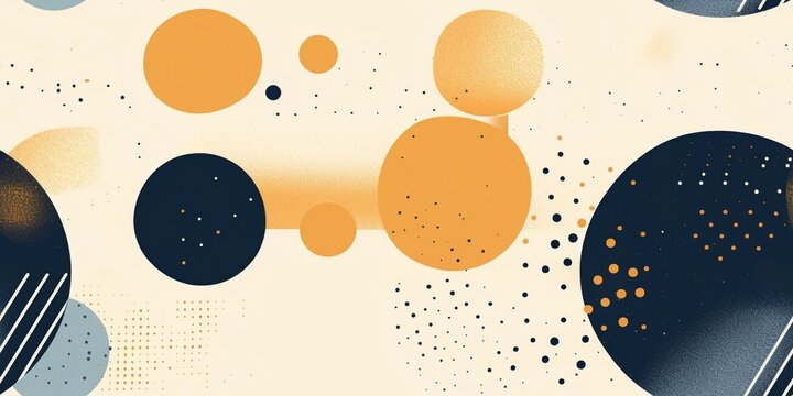Aesthetics of the Risograph effect geometric Abstract shapes. Vector Vintage Christmas Boho elements with riso print texture. Mid century modern duotone minimalist art print. Organic n : Generative AI