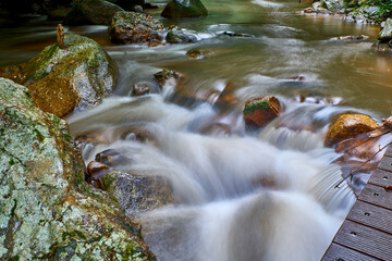 Natural water stream and rocks