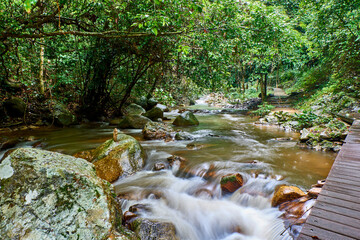 Natural water stream and rocks
