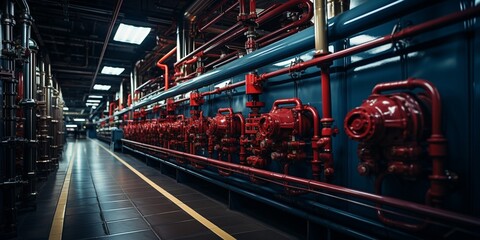 Fototapeta premium piping systems, industrial equipment, interior : Generative AI