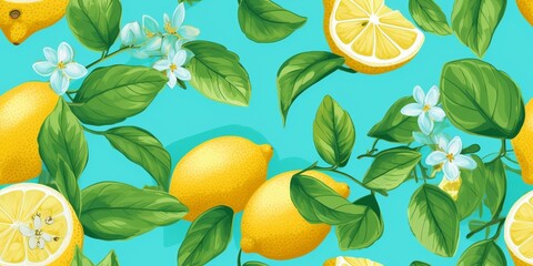 Lemon. Colorful cute screen printing effect. Riso print effect. Vector illustration. Graphic element for fabric, textile, clothing, wrapping paper, wallpaper, poster. : Generative AI