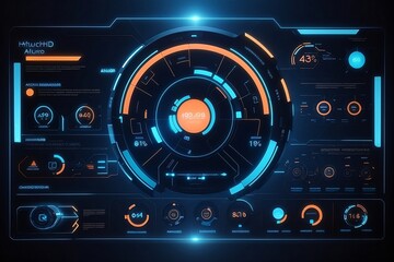 A futuristic infographic HUD panel 