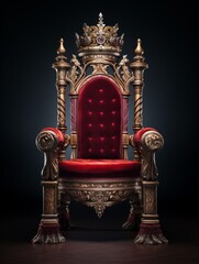 King throne chair isolated on a white background : Generative AI