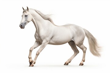 Obraz na płótnie Canvas white andalusian horse stallion isolated on white background : Generative AI