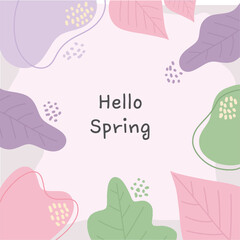 Hello Spring Modern Abstrac Shape Background Vector template