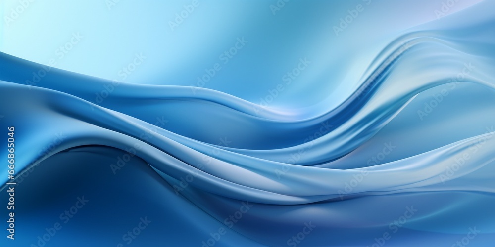 Fototapete abstract wave cloth movement dynamic blue color over sky tone background : Generative AI