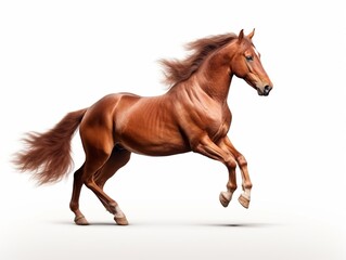 A red horse in contour light is trotting freely. : Generative AI