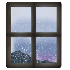 window in the snow