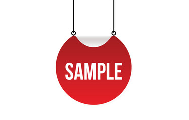 Sample red vector banner illustration isolated on white background