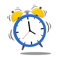 Clip art Cartoon alarm clock icon isolated on white background. Vector illustration.