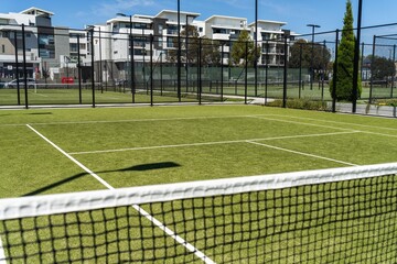 Fototapeta premium synthetic tennis court at a tennis court in summer in australia