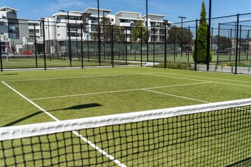 synthetic tennis court at a tennis court in summer in australia