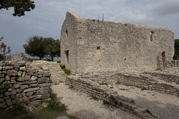 Fototapeta na wymiar Ruins of ancient Benedictine Monastery of saint Peter Osor - Croatia