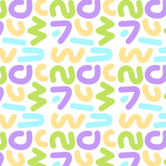 colorful doodle shape line pattern flat background decoration