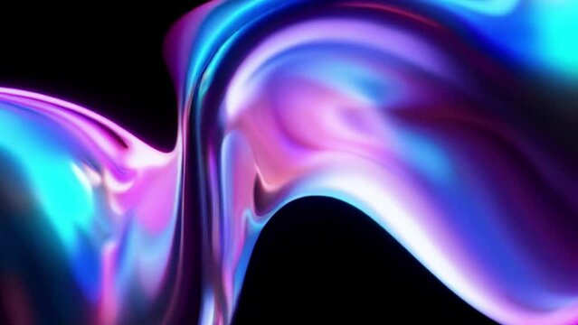 loop animation fluid 3d color chrome holographic