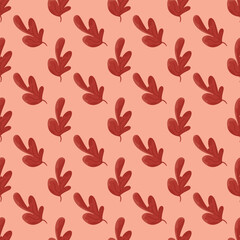 Seamless pattern Autumn leaf border. Gift wrap and scrapbook. Vector illustration for wallpaper, gift paper, fill patterns, web page backgrounds, autumn greeting cards.