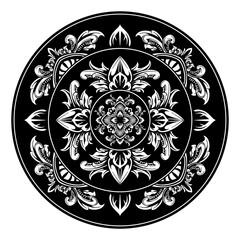 the template mandala pattern for decorative rosette stock