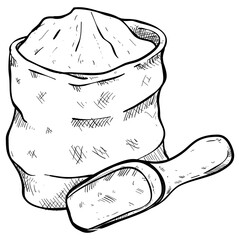 flour bakery hand drawn