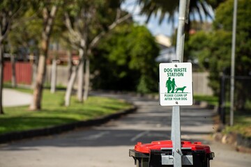 dog sign in a park in australia