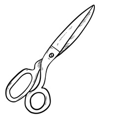 scissor tailor equipment handdrawn illustration 