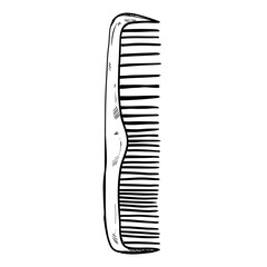 hair comb handdrawn textured illustration 