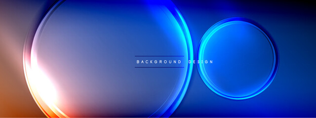 Vector abstract background - liquid transparent bubble shapes on fluid gradient with shadows and light effects