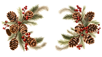 christmas wreath isolated on white