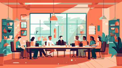 Concept vector illustration of business meeting.