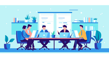 Concept vector illustration of business meeting.