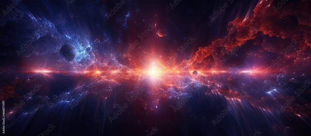 Poster fight between matter and antimatter in space unknown matter unknown energy computer made art backgro