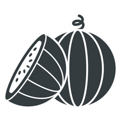 Watermelon icon vector sign and symbol on trendy design for design and print.