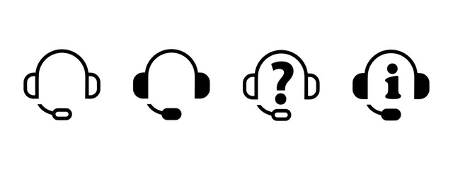 Support service icons set. Customer support & Call center icon. 