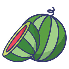 Watermelon icon vector sign and symbol on trendy design for design and print.