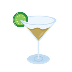 glass of cocktail with lemon