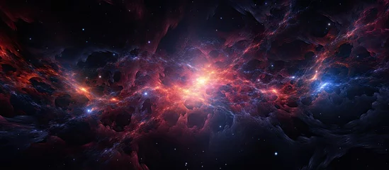 Schilderijen op glas Stars swirling in a black hole parallel universe absorbing matter chaotic nebula in the cosmos © AkuAku