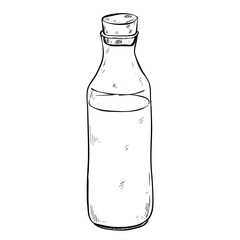 milk bottle handdrawn 