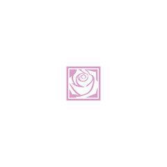 Simple Design Vector Logo Pink rose