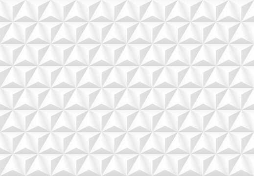 Abstract White 3D background with triangle or pyramid shape. Modern pattern or texture background design. 3D vector geometric shape.