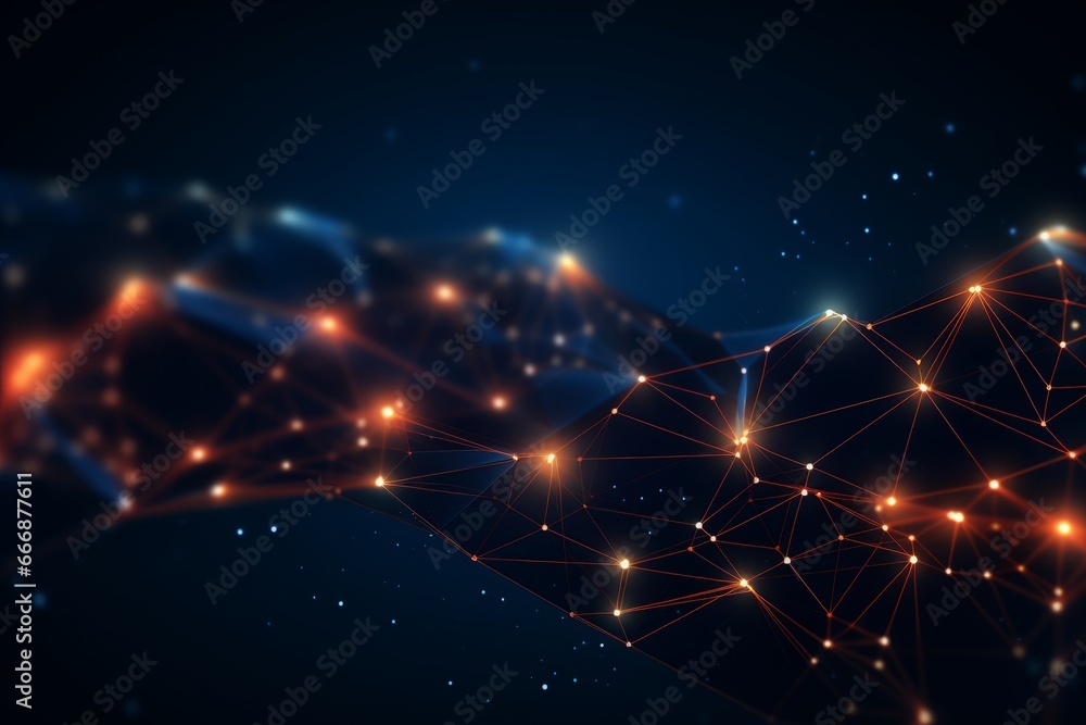 Poster abstract network design with glowing lines