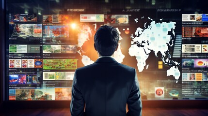 Close-up of a person analyzing competitor and industry media coverage, showcasing the role of media analysis in competitive intelligence for public relations