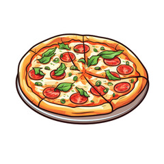 national food illustration. vector pizza element. vector illustration. 