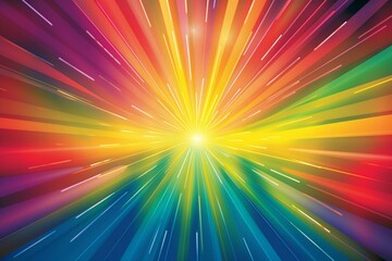 Banner of radiant light in rainbow colors. Generative AI