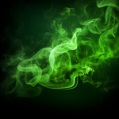 Fototapeta na wymiar green smoke, fog or mist on dark background. Special effect composition.
