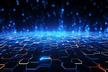 Naklejka premium Cyber technology backdrop with hexagon elements