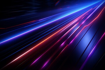 Dynamic tech background with neon lines. Futuristic, data information concept