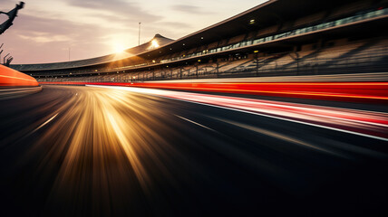 Fototapeta na wymiar Sport motion blurred racetrack