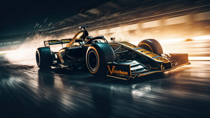 Sport racing car fast driving to achieve the champion dream
